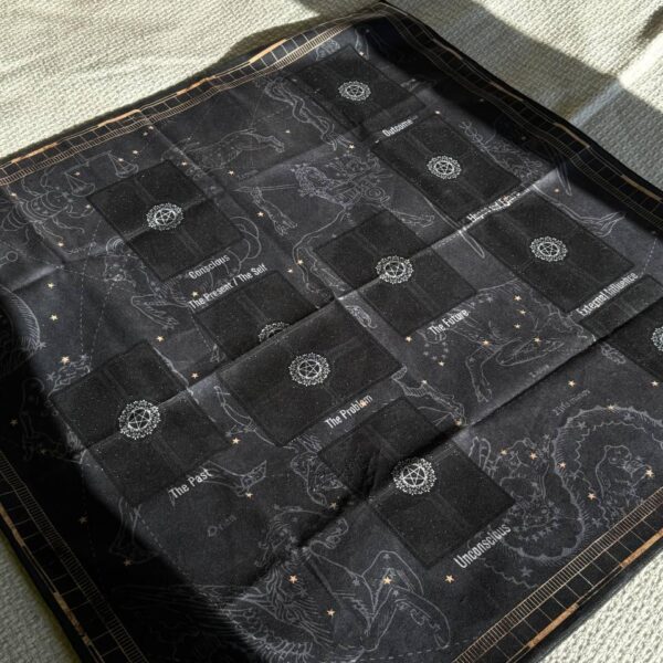 Скатертина фланелева 75х75см “Зодіакальний розклад” чорна