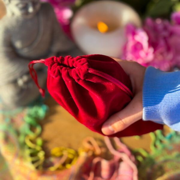 Мішечок цупкий оксамит 13х18см, бордовий