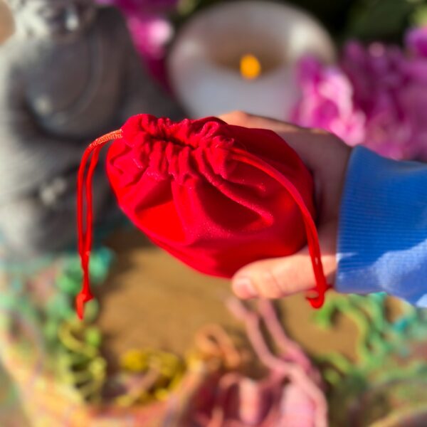 Мішечок цупкий оксамит 13х18см, червоний