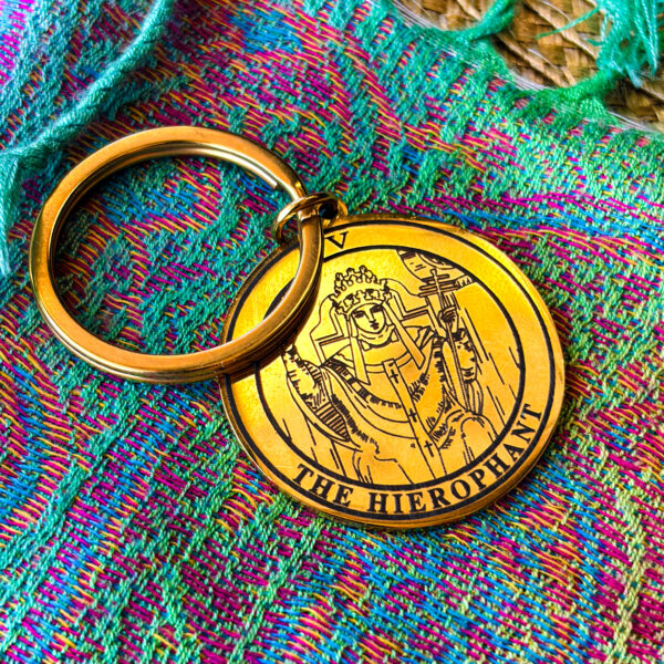Брелок Таро Ієрофант золото